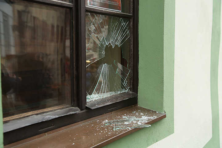 A2B Glass are able to board up broken windows while they are being repaired in Newport Pagnell.